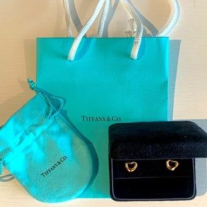 Tiffany Elsa Peretti Open Heart RoseGold Earrings